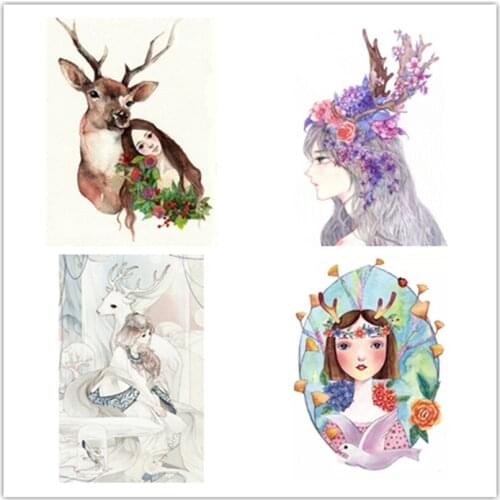 Full Square/Round Drill DIY Diamond Painting See Deer in the Deep Forest Embroidery Cross Stitch 5D Home Decor JX358