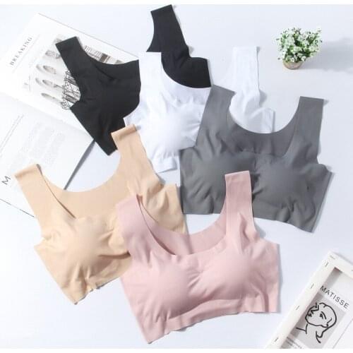 ANNJOLI Seamless Push up Bra Sports Bra Girls Sexy Bra with Pads Plus Size XXL Underwear Wireless Bra for Women