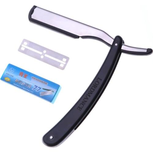 Shaver 1 Set Men Straight Barber edge 77 Razors Folding Shaving Knife Hair Removal Tools With 10pcs Blades