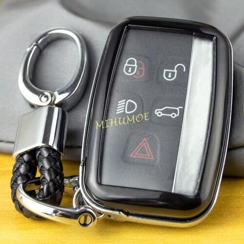 Car Key Chain Ring Fob Case Cover For Land Rover Range Rover Evoque Velar Discovery Sport 4 LR4 Jaguar XE XF XJ F-PACE F-TYPE