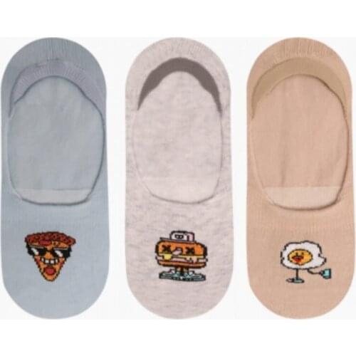 Eat Patterned Ballerina Stocking 3'lü