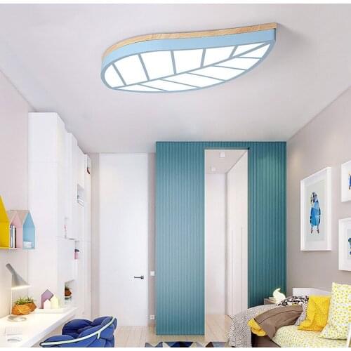 Creative Metal Iron Leaf Kids Bedroom Ceiling Light For Kitchen Room Lamp Led Dimmable Home Lighting Ceiling Led Bedroom Light