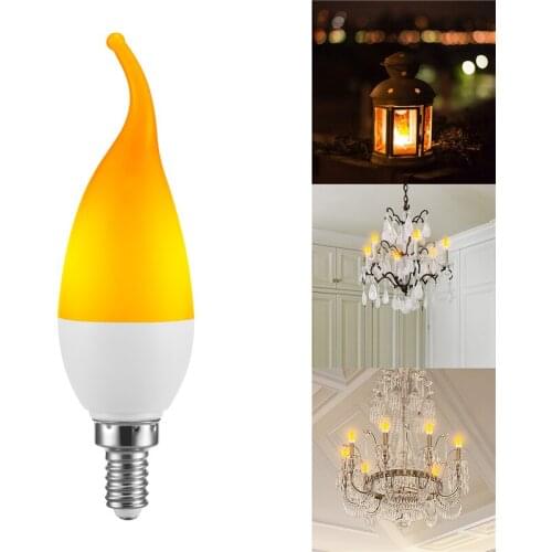Creative 3 Modes+Gravity sensor LED Flame Lights E27 E14 Flame Effect Fire Light Candle Bulb 5W Flickering Emulation Decor Lamp