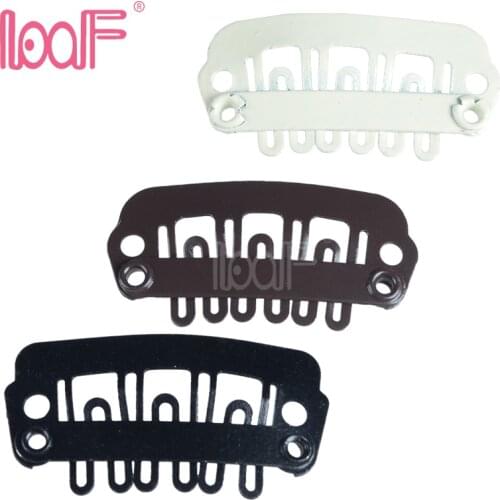 LOOF 100pcs 24mm U Shaped Wigs Hair Snap Clips for Hair Extensions accessories 3 Colors Available