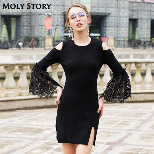 Модные трикотажные платья Moly Story China At AliExpress