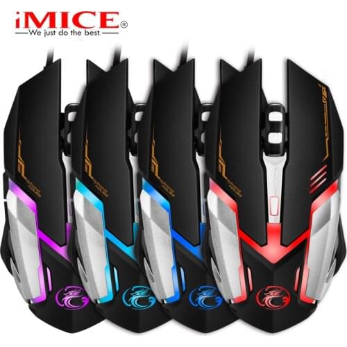 All New iMICE V6 6D Adjustable 2400DPI Ergonomic Usb Wired Optical Gaming Mouse Gamer Mice 4 Color LED Backlit For Laptop PC