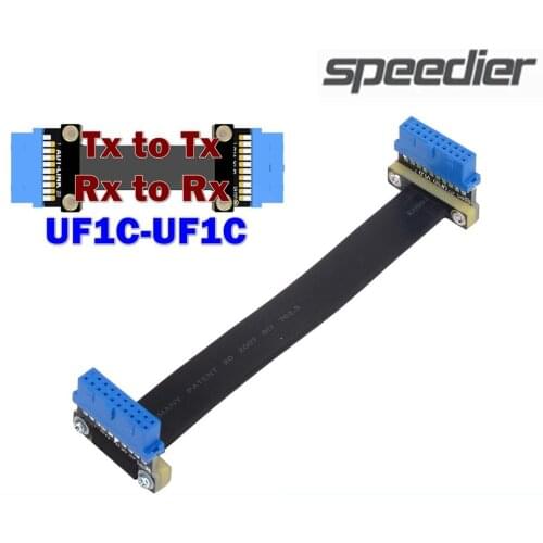 New Full Speed FPV USB 3.0 Type-E 90 Degree Angle Riser Adapter FPC Ribbon Flat USB3.0 To 19/20Pin Extension Cable EMI Shielding