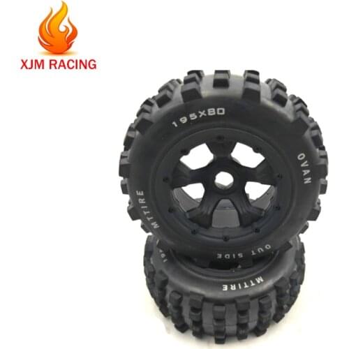 Front and Rear Knobby Wheel Tyres Set for 1/5 HPI KM ROVAN Baja ROFUN BAHA 5T 5SC LOSI 5ive-t DBXL TRUCK RC CAR TOYS PARTS