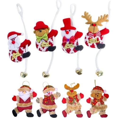 2020 Xmas Gift Santa Claus Snowman Tree Pendant Doll Hang Decorations Christmas Tree DIY Decor Ornaments Xmas New Year Gift Kids
