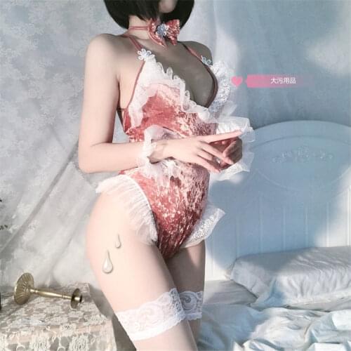 Cute Anime Bunny Girl Cosplay Costume Halloween Women Jumpsuit Erotic Roleplay Kawaii Sexy Lingerie for Couple Slutty Clothes