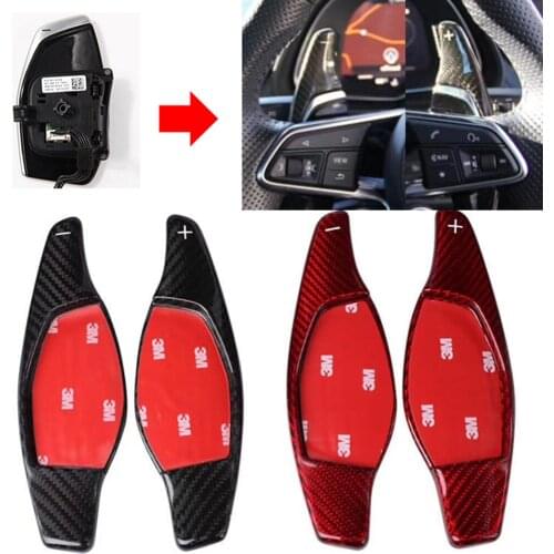 T-carbon Carbon Fiber Steering Wheel Paddle Shift Extension Shifter For Audi RS3 RS4 RS5 2017 2018 R8 TT RS 2016 2017 2018