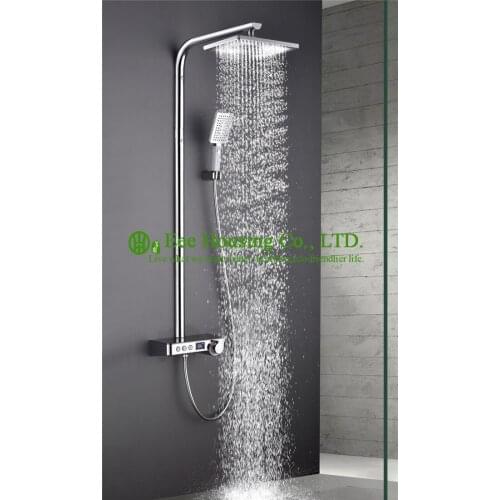 Thermostatic shower set Free Shipping brass 38 degree shower mixers ,chrome finished,shower system,bathroom accessories