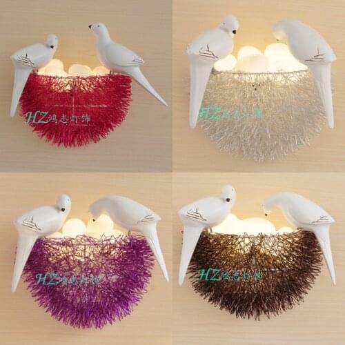 Restaurant bedroom decoration shop personality nest LED Wall lamp little nest study House childrens room art lamp ZCL ET19