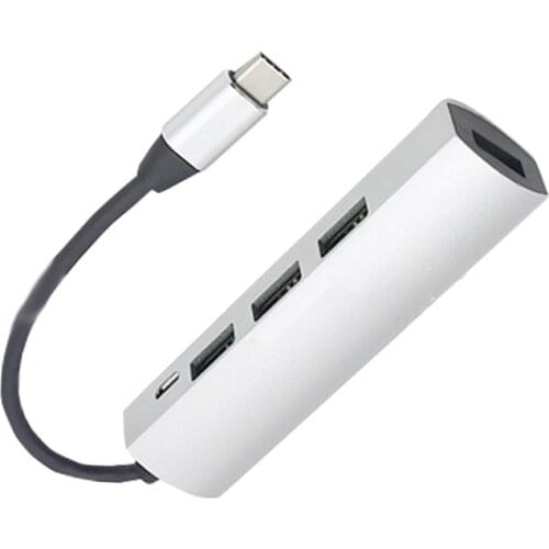 USB C Hub, 4-In-1 USB-C Hub 4-Port Hub, Compatible with Tablets, Game Consoles, iPad Pro, Laptops