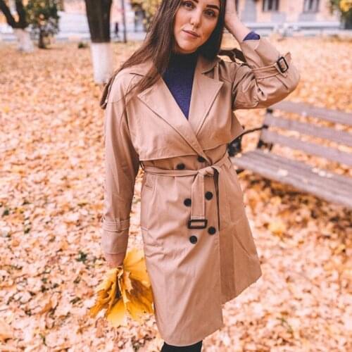 Wenfly Women's Double Breasted Trench Coats