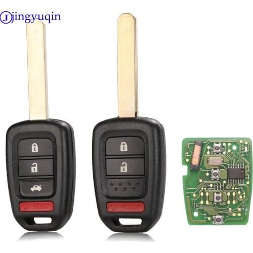 Jingyuqin Replacement 4 button Car Key Fob 46 Chip Keyless Remote Key Fob For Honda Accord 2013 2014 2015 2016 2017