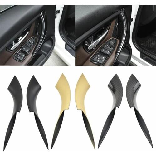 For BMW 3 Series F30 F31 M3 F35 ABS Interior Door Handle Pull Protective Cover Carbon Fiber Beige Black Auto Accessories