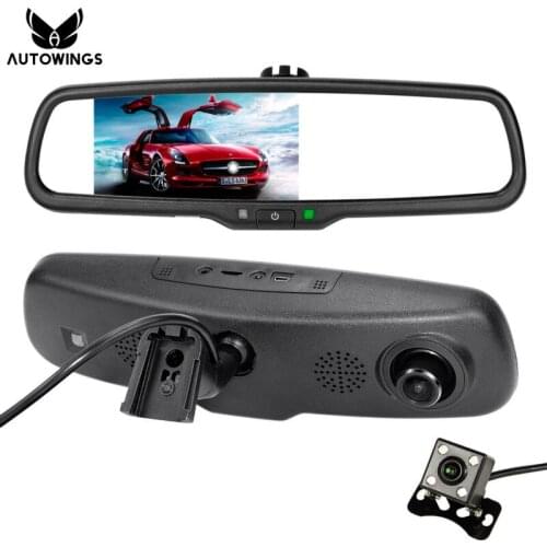 5 Inch 1080P Car Rear View Mirror DVR Monitor for Auto Rear View Camera with Car Parking Monitoring Video Recorder Night Vision