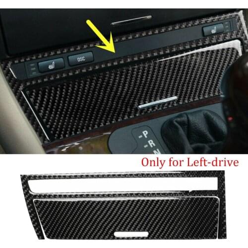 2pcs Carbon Fiber Car Interior Central Cover Decor Trim For BMW Retro 3 Series E46 1998-2005 Central Strip Cover