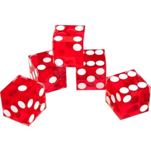 5pcs High-grade Acrylic Transparent Dice D6 19mm Casino Dice with Razor Edges Q1FF