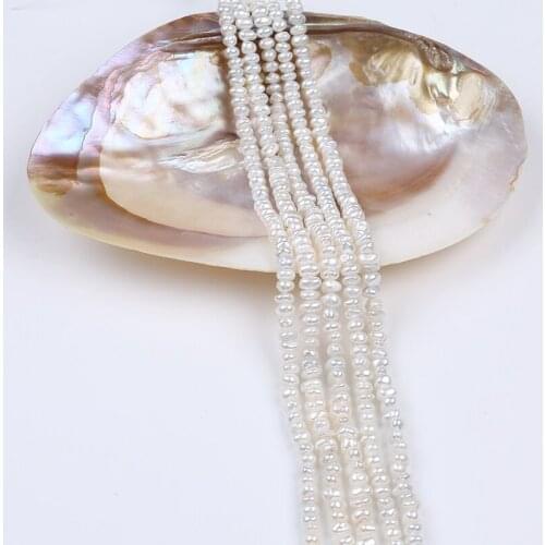 6-7mm White Irregular Beads Centre Hole Natural Freshwater Keshi Pearl Strand DIY Jewelry Accessories
