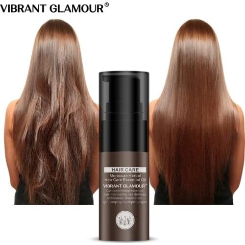 VIBRANT GLAMOUR Hair Growth Essence Moroccan Essential Oil Liquid Treatment Loss Enhance Smooth Reduce Forks Dryness Hair Care
