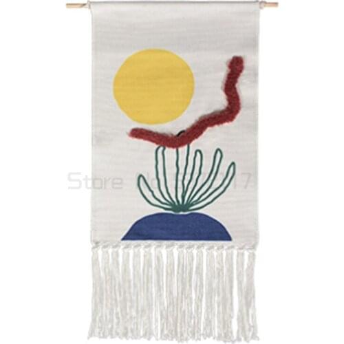 Tapestry hanging cloth bedroom woven net red B & B wall decoration background cloth tassel hanging picture