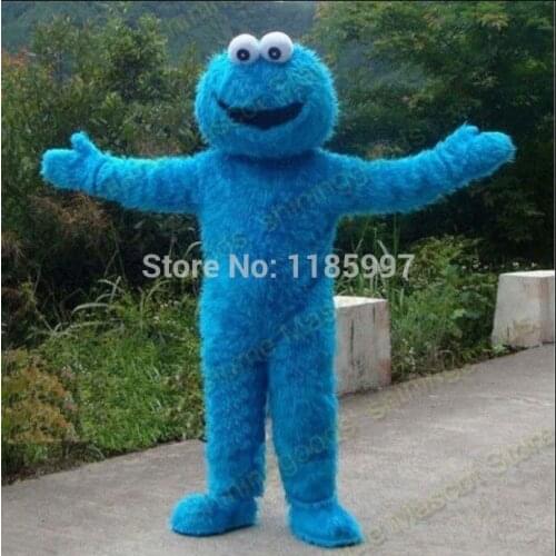 HOT SALE NEW BLUE Cookie Sesame street Monster Halloween animal Mascot Costume Fancy Dress Animal mascot costume free shipping
