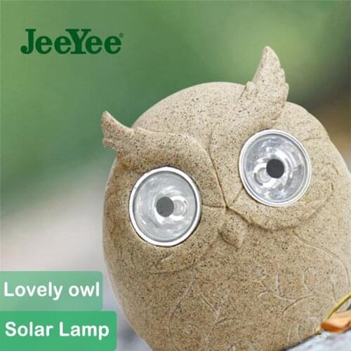 JeeYee Brand Solar LED Lovely OWL Christmas Decorations For Home Solar Landscape Lamp OWL Furnishing Articles Resin Lamp Lights