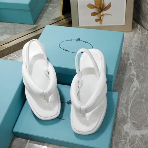 Leather Flip Flops Platform Sandals Slippers Series Soft And Comfortable Casual Fashion INS Trendy Womens Shoes