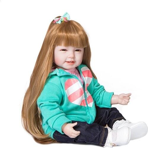 22 INCH Baby reborn silicone doll toys 55cm realistic boy girl bebe reborn toddler doll soft touch children play house toys