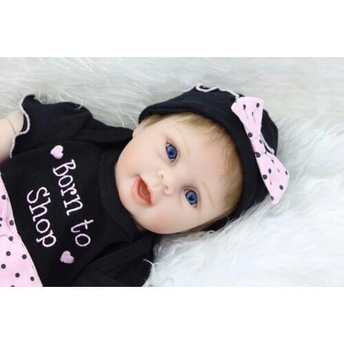 22 inches 55cm Handmade Lifelike Baby Girl Doll Silicone Vinyl bebe Reborn Newborn Dolls Christmas birthday gifts for children