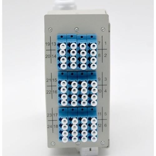 Hot Sell 1PCS New 12 Port LC Fiber Optic Terminal Box Rail Mounted Supports SC/FC/ ST/LC Coupler 24 / 48 Core Wholesale