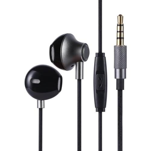 Earphone Metal In-ear Eadphones Wire Control with Wheat Bass Noise Reduction Flat Earplugs Wholesale Behalf