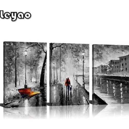 3 piece Abstract modern city street landscape Full Square/Round Drill 5D DIY Diamond Painting Embroidery Cross Stitch Home Decor