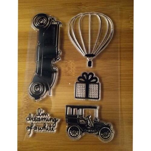 Transparent Clear Stamps hot air balloon Car for Scrapbooking DIY Silicone Seal Photo Album Decor Embossing Folder Template