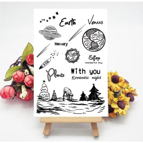 11*16CM Cosmic Sky Transparent Clear Stamps / Silicone Seals Roller Stamp For DIY Scrapbooking Photo Album/Card Making