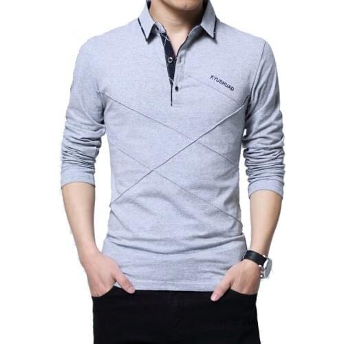 QNPQYX New Polo Shirt Collar Men Plus Size 4XL 5XL Autumn Button Brand Men Polo Shirt Long Sleeve Casual Male Shirt Polo Shirts