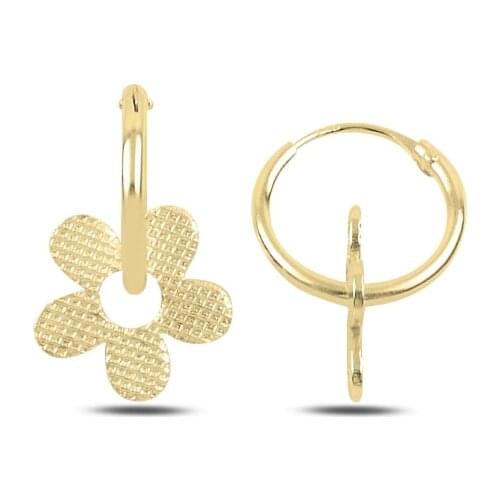 Silver 925 Sterling Moving Daisy 14mm Ring Earrings