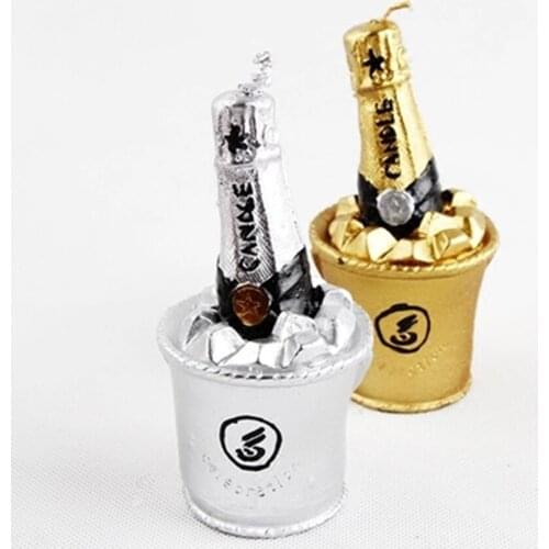 Silver Unique Candles Craft Wine Bottle Candle Tea Light Candles Happy Birthday Candle Hediyelik Vela Decorativa Aroma 50KO386