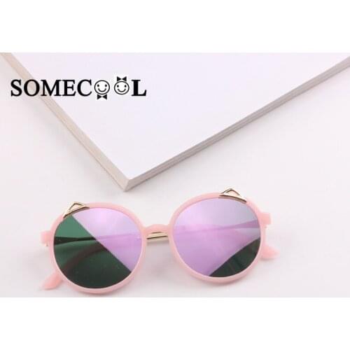SomeCool kids sunglasses Hot NEW model Lovely Cat Ear glasses UV400 Baby boys&girls 3-8 years Protect Ray Vintage eyewear N322
