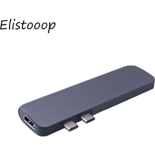 USB C to USB Hub Type C Adapter USB-C Micro SD TF 2 Type-C USB 3.0 for Apple Notebook MacBook Pro