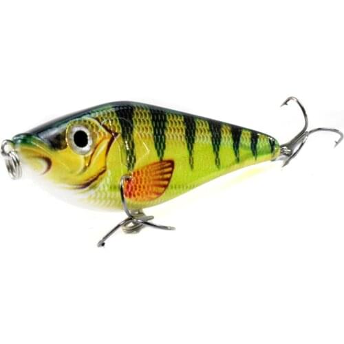 10cm 45g Bionic Slide Bait Hard Wobble Jerkbait Sinking Lures Pike Muskie Fishing 2# Hooks for Ocean Lakes Carp 3D Eyes
