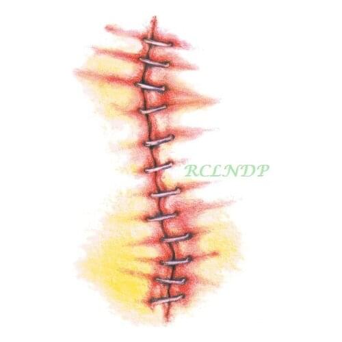 Waterproof Temporary Tattoo Sticker 3D Halloween horror realistic blood injury scar tatto stickers flash tatoo fake tattoos