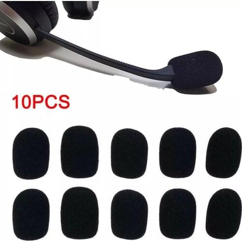 10PCS/set Black Replacement Foam Covers Windscreen Windshield Sponge Covers for Headset Microphone Mic Cover