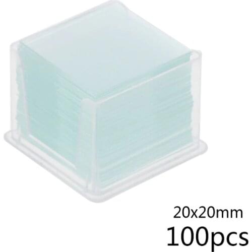 100 Pcs Transparent Square Glass Slides Coverslips Coverslides For Microscope Optical Instrument