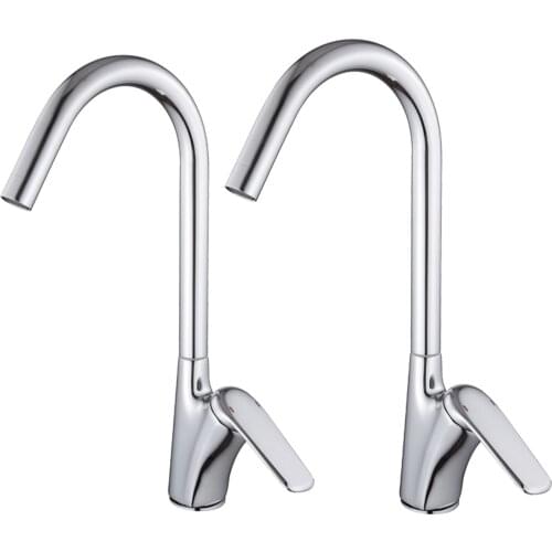 2PCS 360° Rotation Kitchen Bar Faucet Single Handle Kitchen Sink Faucets Single Handle Hot/Cold Water Mixers Tap