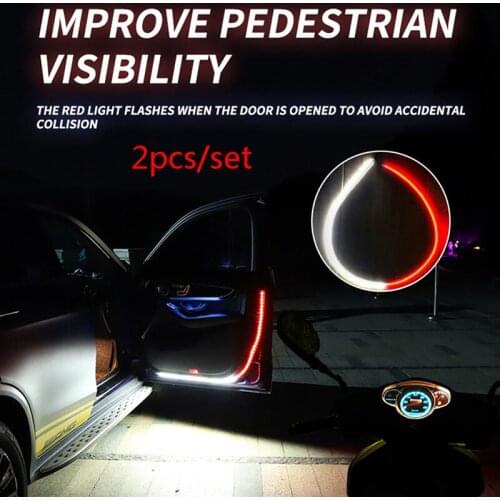 2X Anti-collision Car Door Strip Opened Warning Lamp Flashing Signal LED Light