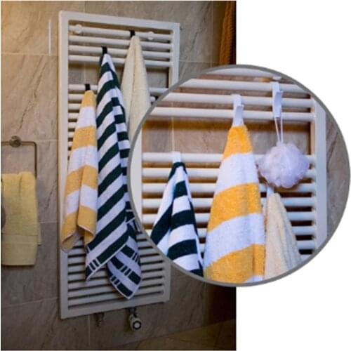 4/6/8/10pcs High Quality Hanger For Heated Towel Radiator Rail Bath Hook Holder Clothes Hanger Plegable Scarf Hanger