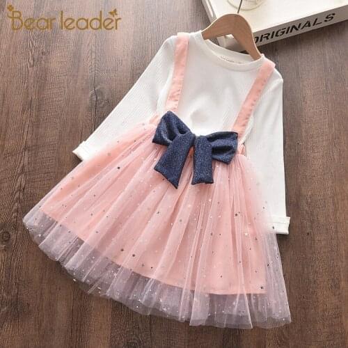 Bear Leader Girls Dress New Summer Kids Girl Princess Dress Striped Party Dress Children Clothing Floral Vestidos Girls Costume
